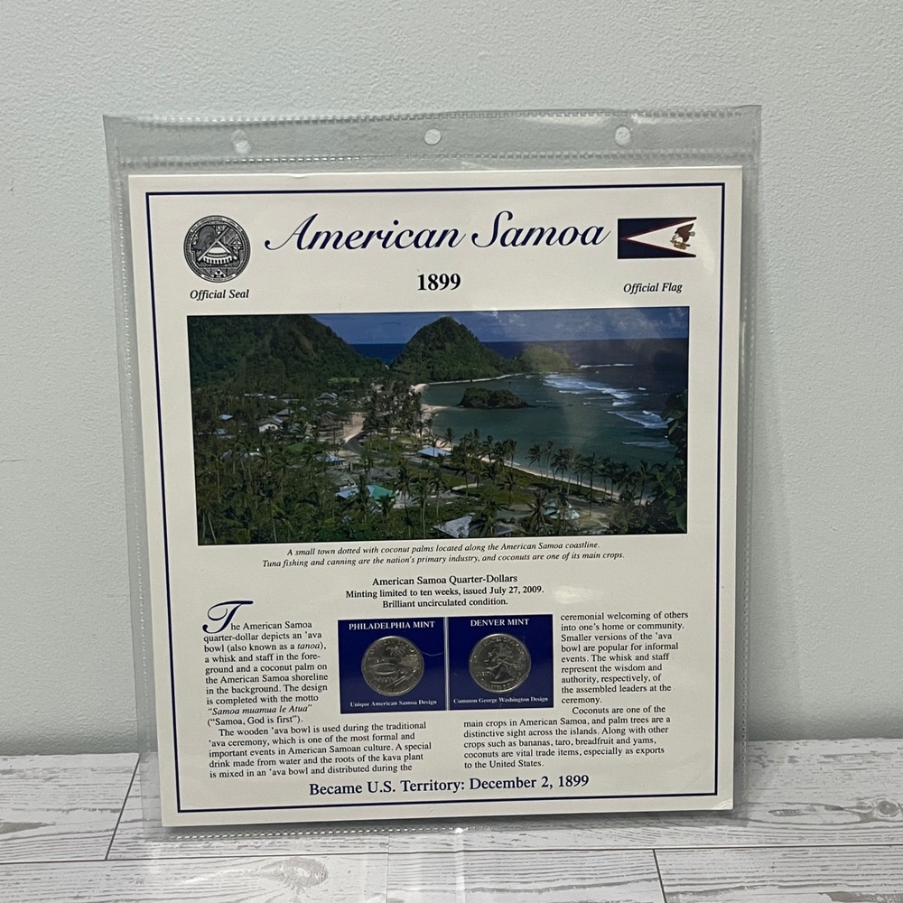2009 American Samoa Postal Commemorative Society Statehood Quarter/stamps